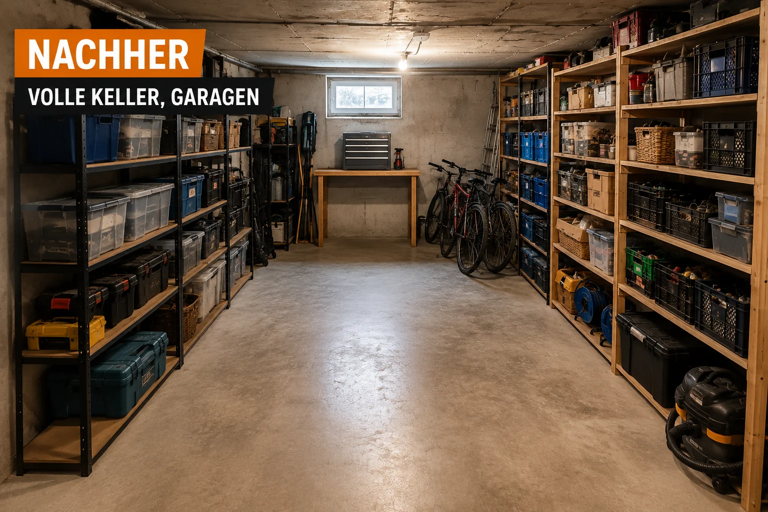 Nachher aufgeräumter Keller und Garage