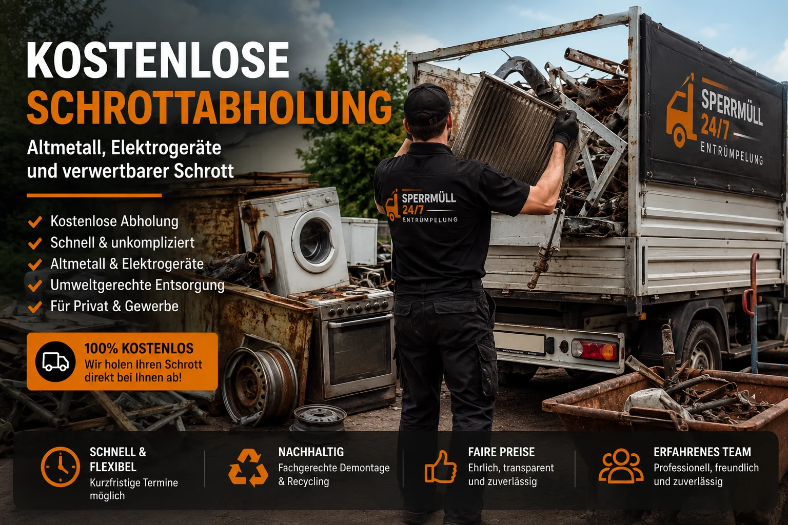 Kostenlose Schrottabholung mit Altmetall und Elektrogeräten
